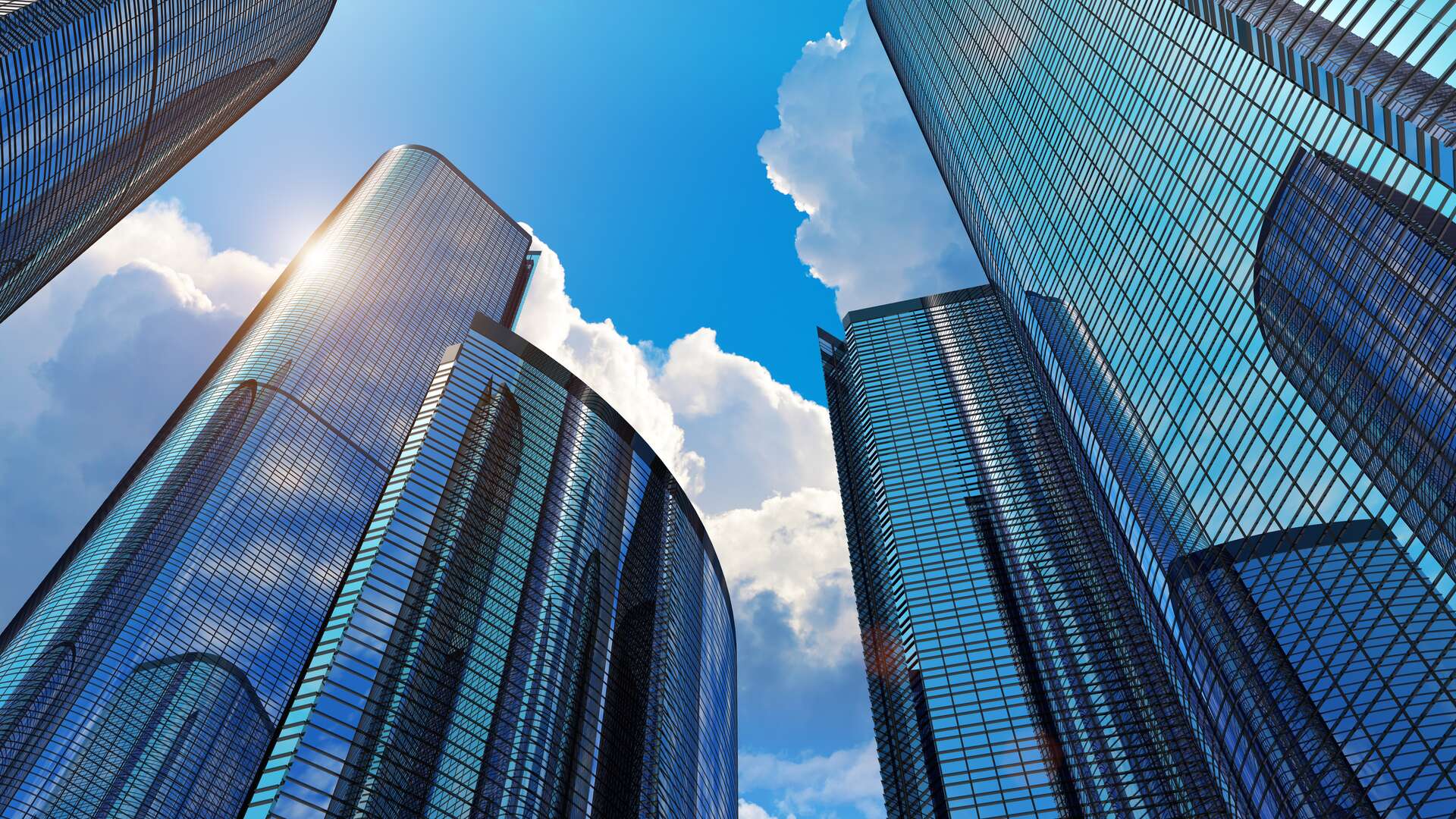 Downtown corporate business district architecture