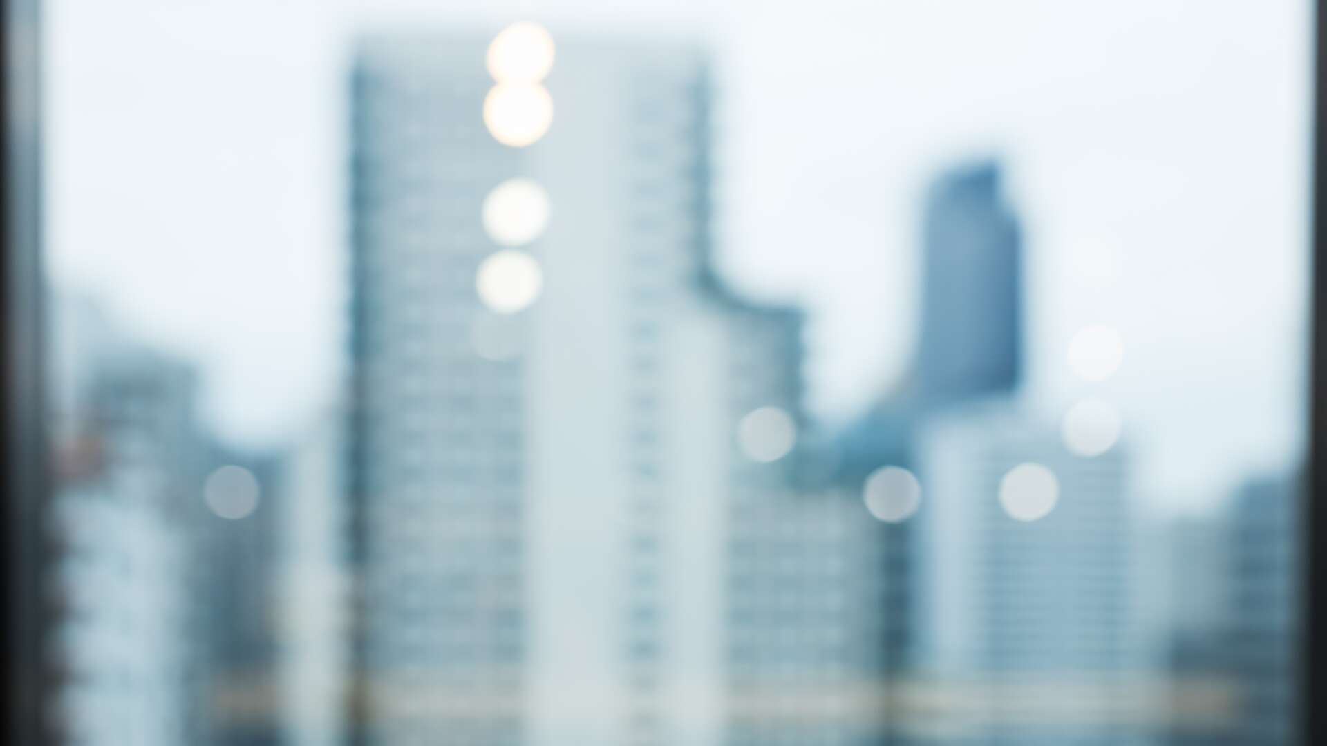 City view blurred background. Office and window view background, Bokeh and copy space